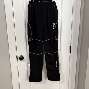 Men’s Black Athletic Pants with Red Accents